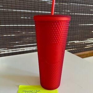 BNWT Starbucks Matte Red Studded Tumbler